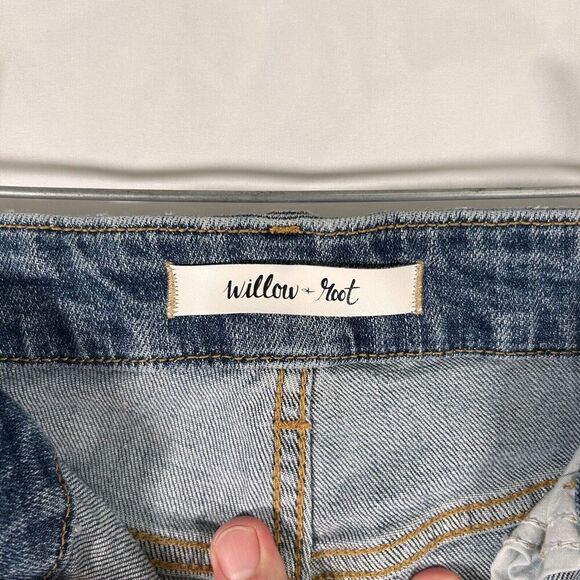 Willow Root Jeans Women's 26 Light Wash Denim Distressed High Rise Ankle - Picture 6 of 11